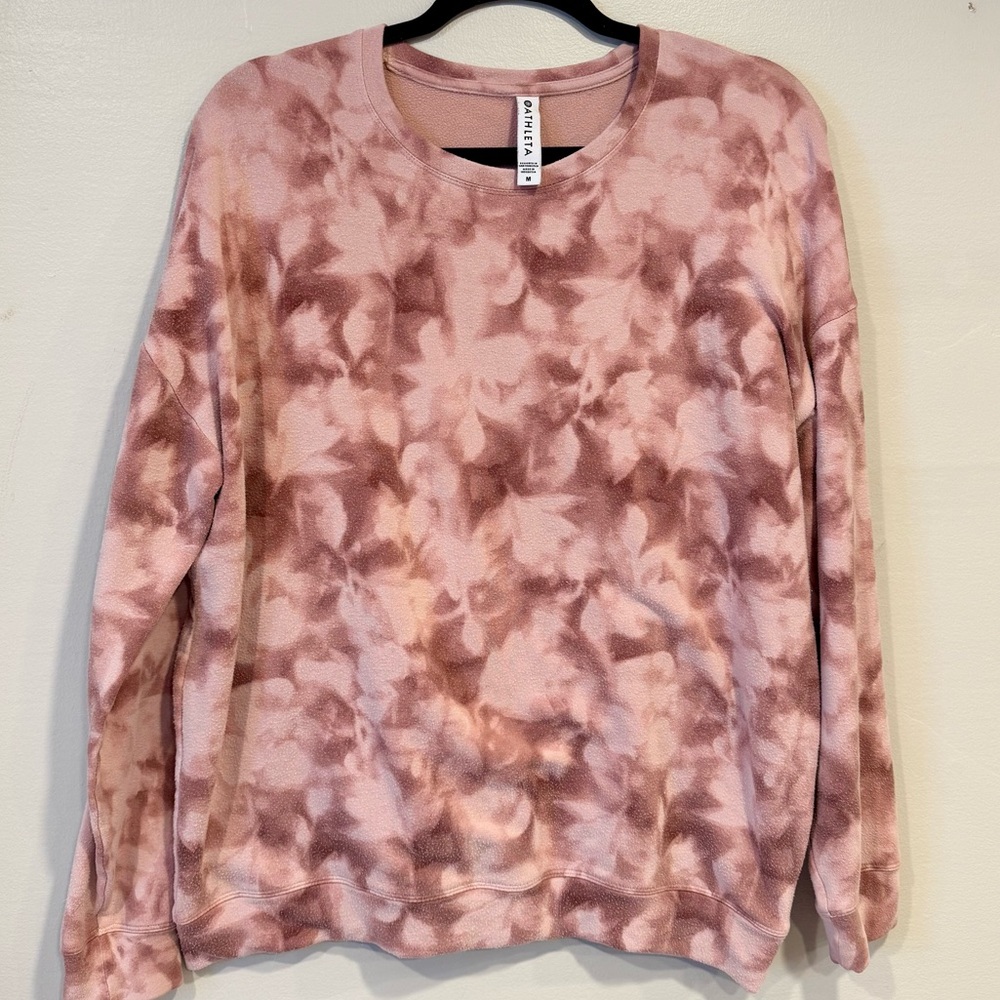 Athleta Studio To Street Sweatshirt Serene Hearth Rose Tie Dye Size Medium